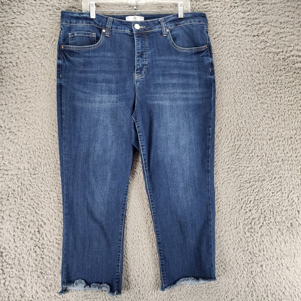 RFM Jeans Womens 18 Blue Stretch High Rise Capri *GUC*